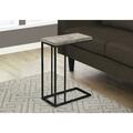 Daphnes Dinnette Taupe Reclaimed Wood Look & Black Metal Accent Table DA3076387